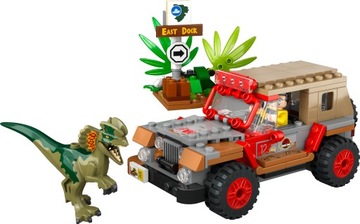 LEGO 76958 JURASSIC WORLD ДИЛОФОЗАВРЫ ЗАСАДКА ДИНОЗАВРОВ АВТОМОБИЛЬ