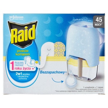 RAID Urządzenie + Płyn przeciwko Komarom BEZZAPACHOWY SC Johnson 27 ml