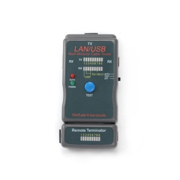 Диодный тестер для кабелей RJ4 5, RJ11, UTP, STP, USB AA/AB