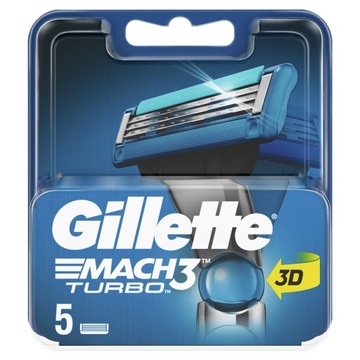 GILLETTE MACH 3 TURBO 5SZT NOŻE WKŁADY OSTRZA