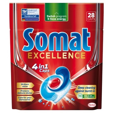 SOMAT Excellence 4in1 Caps kapsułki do zmywarki 28szt. P1