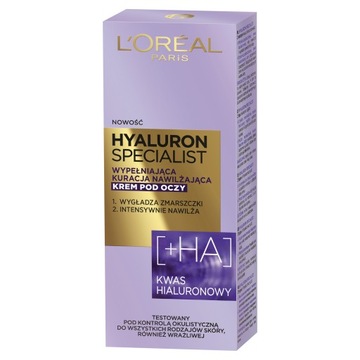 L'Oreal Paris Hyaluron nawilżający krem pod oczy z kwasem hialuronowym 15ml