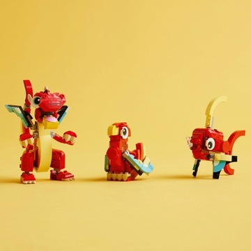 LEGO Creator 3in1 31145 Подвижные фигурки Красный Дракон Рыба Феникс 3в1