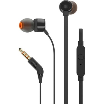 ЧЕРНЫЕ НАУШНИКИ-ВКЛАДЫШИ JBL T110 С МИКРОФОНОМ