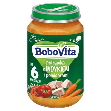 BOBOVITA OBIADEK DLA NIEMOWLĄT POTRAWKA Z INDYKIEM I POMIDORAMI PO 6M 190G