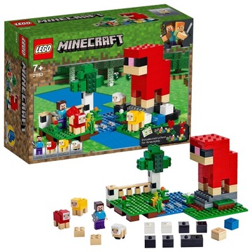 LEGO MINECRAFT 21153 HODOWLA OWIEC FIGURKA STEVE OWCA PAPUGA FARMA 3w1