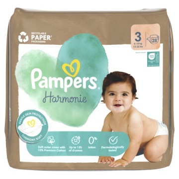 PAMPERS HARMONIE підгузки 6-10 кг розмір 3 - 28 шт.
