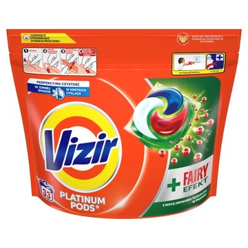 Kapsułki Vizir Platinum PODS+Fairy Effect 33 prań