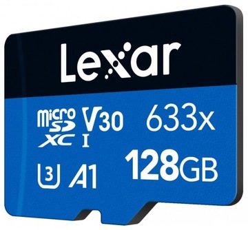 Карта microSD Lexar 633x 128 ГБ, класс 10 UHS-I/U3 A1 V30