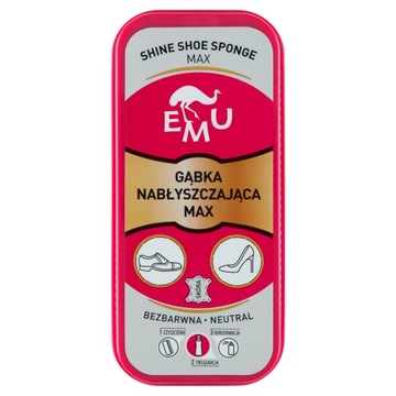 EMU Gąbka nabłyszczająca do butów MAX (shine sponge) - BEZBARWNA 1 szt., EM