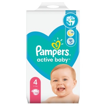 Pampers Active Baby 4 Rozmiar Maxi 9-14 kg 132 sztuk ultra protection