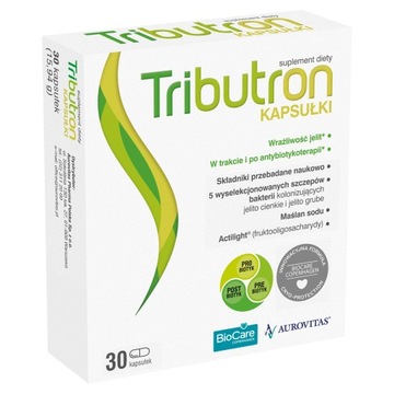 TRIBUTRON 30 KAPSUŁEK NA WRAŻLIWOŚĆ JELIT MAŚLAN SODU