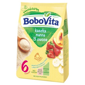Bobovita Кашка безмолочна манна 3 фрукти 180 г