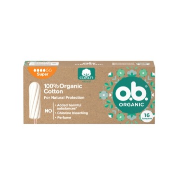 OB Organic 3x16 шт Супер 100% хлопок ЖЕНСКИЕ БИОДЕГРАДИРОВАННЫЕ ТАМПОНЫ