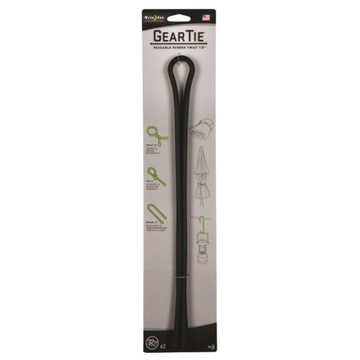 Nite Ize Gear Tie Original, комплект резиновых черных кабелей 32 дюйма, 2 шт.