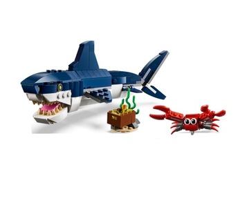 Klocki Creator 31088 Morskie stworzenia LEGO 3 w 1 rekin krab kałamarnica