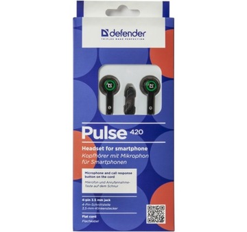 Defender Pulse 420, наушники с микрофоном, без рефлекса