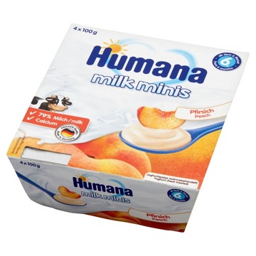 HUMANA Deserek Jogurtowy brzoskwinia 4x100 g.