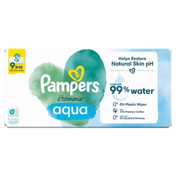 PAMPERS AQUA HARMONIE WIPES ВЛАЖНЫЕ САЛФЕТКИ 9х48=432 ШТ.