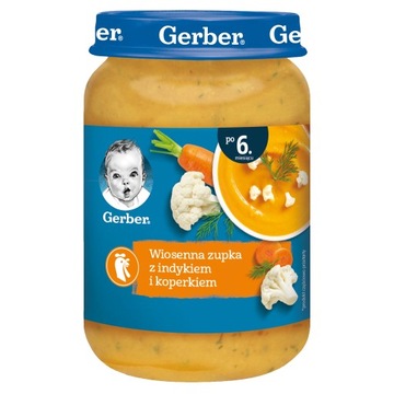 Obiadek Gerber Wiosenna zupka z indykiem i koperkiem dla niemowląt 190 g