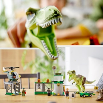 LEGO Jurassic World 76944 Тираннозавр Побег из гаража Вертолет-вездеход 4+