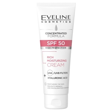 Eveline Cosmetics Skoncentrowana Formuła Bogaty krem nawilżający z SPF50