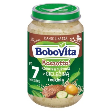 BoboVita Кашотто! Кіноа рисова з телятиною і кабачком по 7. міс. 190 г -