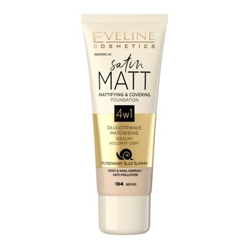 Eveline Cosmetics Satin Matt 104 Beige podkład do twarzy 4w1 30 ml