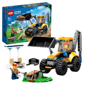 LEGO City 60385 Экскаватор-погрузчик Строительство с пневмомолотом 148 кирпичей 5+
