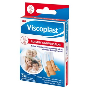 Viscoplast 3M Plastry uniwersalne 5rozmiarów 24szt