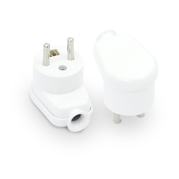 Угловой штекер 2P+Z, белый