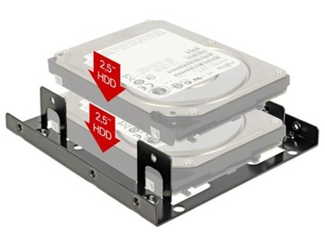 DELOCK SSD HDD салазки/перекладина с адаптером от 3,5 до 2x2,5 дюймов