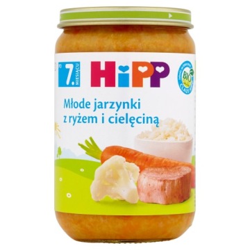 HiPP Дитинча овочі з рисом і телятиною Біо для немовлят 7 міс.+, 220 г