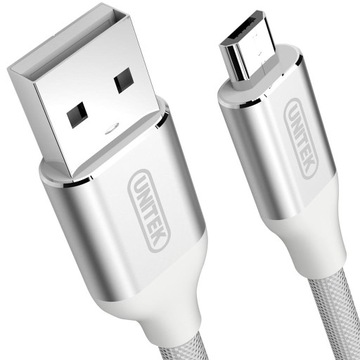 Unitek Y-C4026ASL micro USB-кабель премиум-класса 100 см, нейлон, серебристый