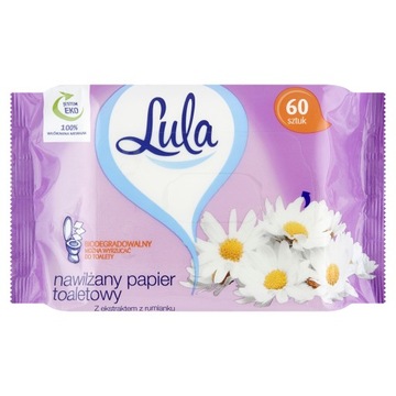 NAWILŻANY PAPIER TOALETOWY 60szt RUMIANKOWY LULA