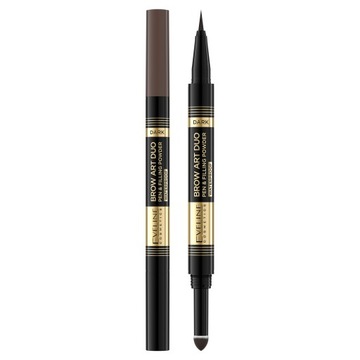 Eveline Cosmetics Brow Art Duo Dark pisak i puder do brwi 2w1