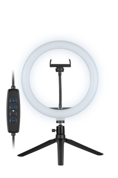 Lampa pierścieniowa Ring 30 cm z regulowanym statywem 210cm Pilot 3 barwy