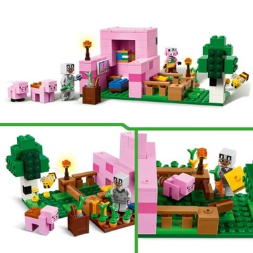 2IN1 подарочный набор Lego Lego Minecraft House Piglek и сумка для ребенка
