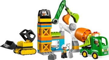 Большой LEGO Duplo Bricks Строительная площадка Кран Автобетоносмеситель 3 Фигурки 10990