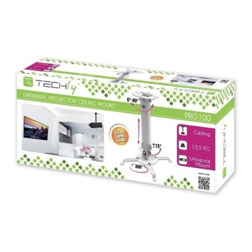 Потолочный кронштейн для проектора Techly 38-58см 13,5 кг серебро