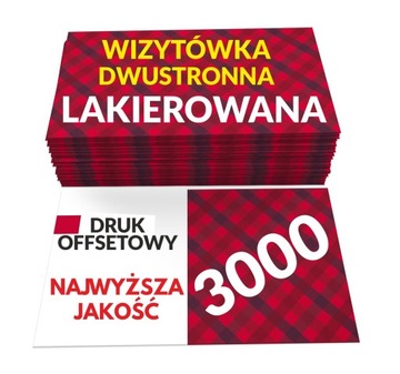 Wizytówki DWUSTRONNE 3000 sztuk LAKIEROWANE offset