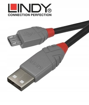 Lindy 36731 USB 2.0 A — линейный кабель Micro B Anthra — 0,5 м