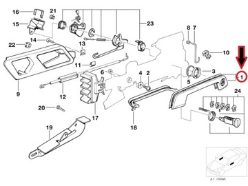 KRYT TĚSNĚNÍ KLIKY PŘEDNÍ LEVÝ BMW 3 E36