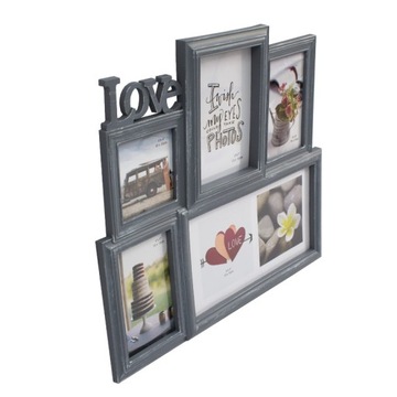 РАМКА ДЛЯ ФОТО LOVE 6 ФОТОГРАФИЙ MULTI серая UC70407