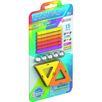 GEOMAG CLASSIC KLOCKI MAGNETYCZNE RAINBOW 15 ELEMENTÓW GEO-367 WARM CIEPŁE