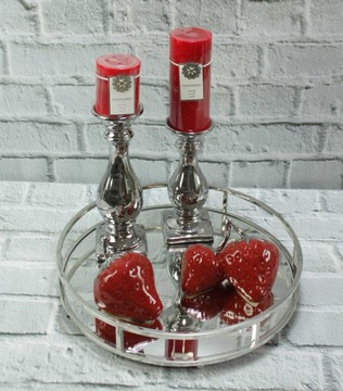 Красивый серебряный керамический подсвечник H25