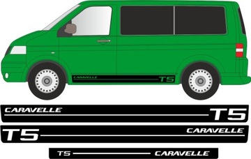 Naklejki pasy na bok samochodu VW Caravelle T5 wersja zwykła krótka