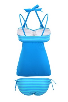 Tankini strój kąpielowy bikini TOP 2w1 błękitny XL