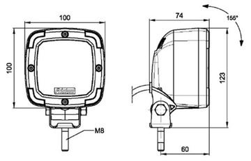 прожектор фара JCB LED рабочий фонарь заднего хода