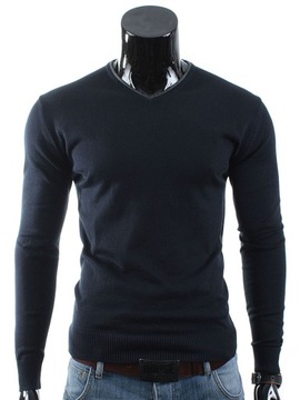 SWETER w Serek BAWEŁNA CD10 Granat__XXL_POLSKA